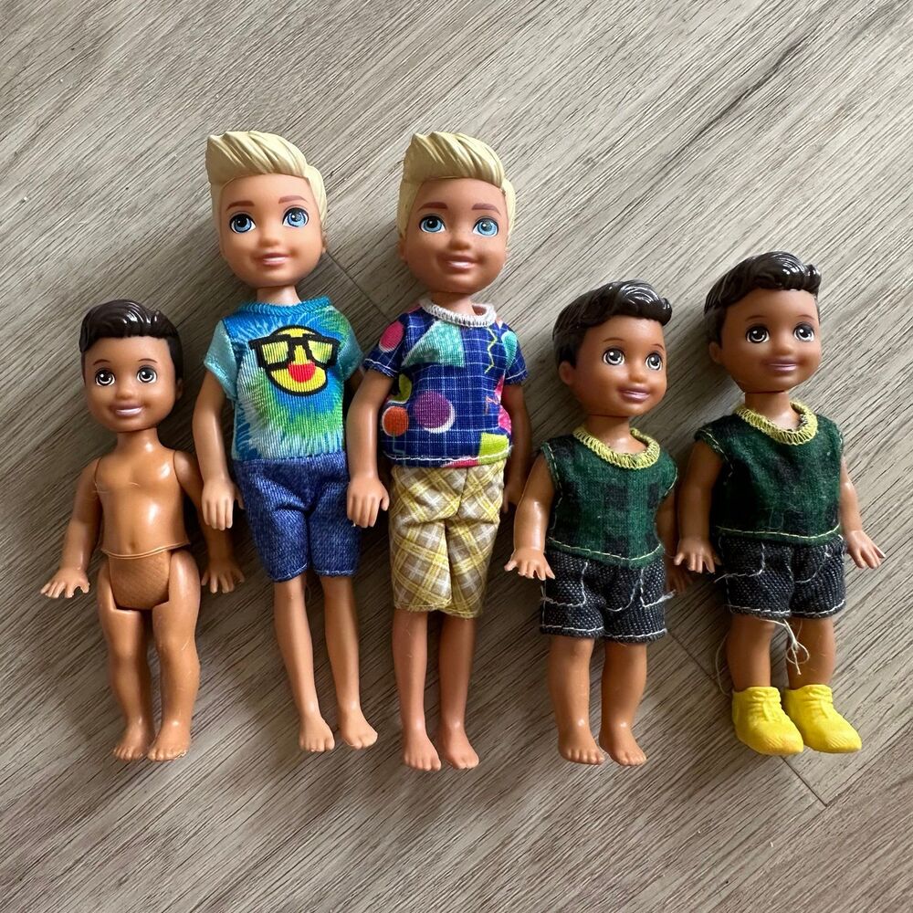 Lot of 5 Little Boy Dolls Barbie Chelsea Mattel